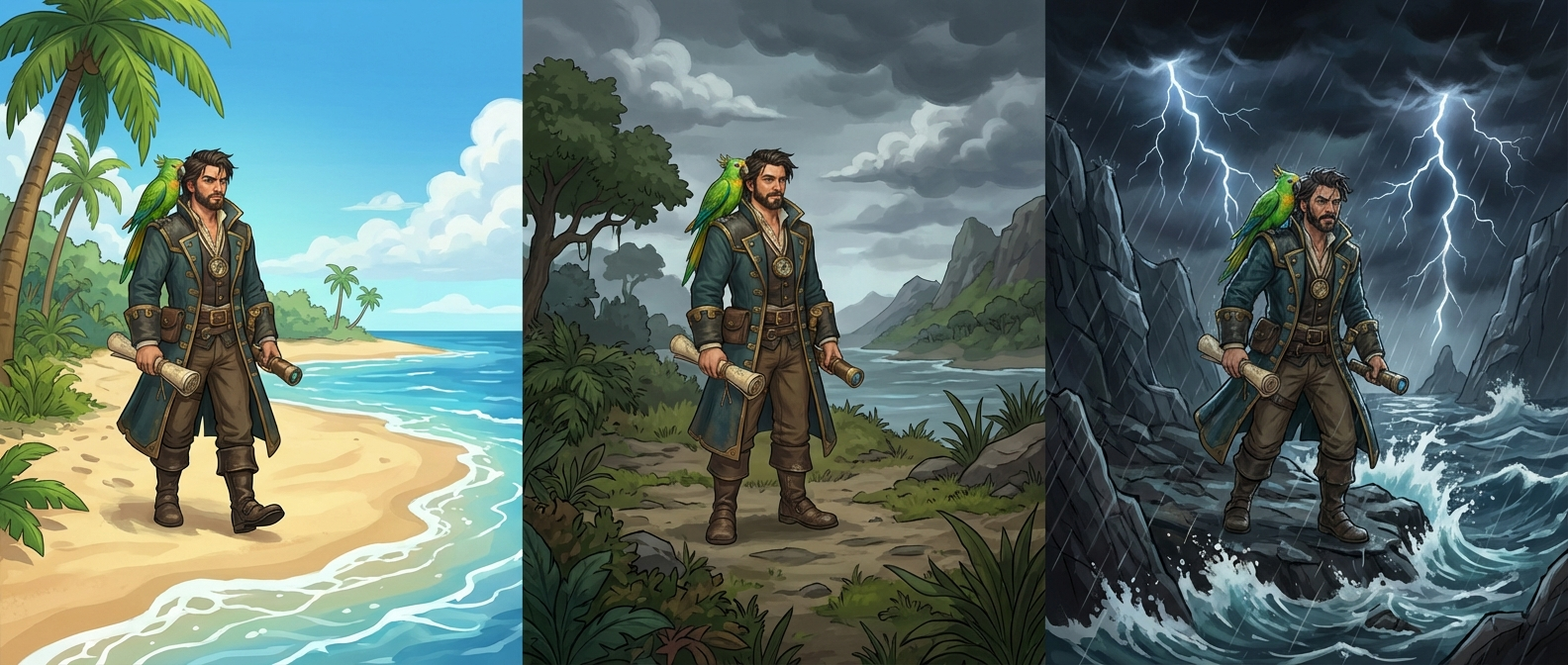 Captain Nemo and Bit advancing through escalating island difficulty