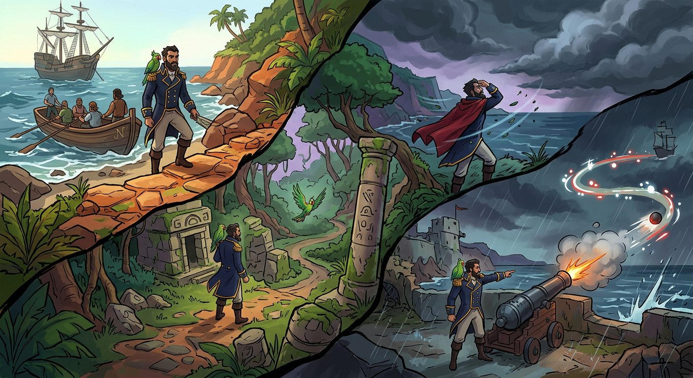 Core gameplay loop from arrival and exploration to danger and recall